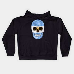 Argentina Flag Skull - Gift for Argentinian With Roots From Argentina Kids Hoodie